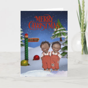 Carte de Noël vintage afro-américaine 