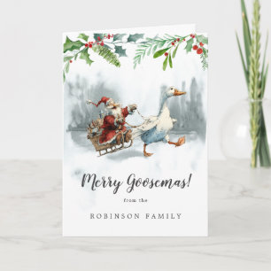 Carte de Noël vintage amusante de famille de Merry