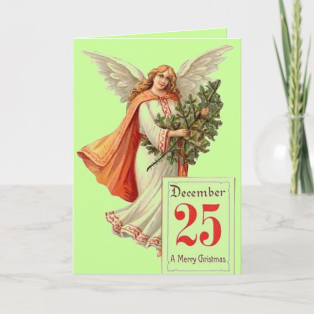 Carte de Noël Vintage - ange (Devant)