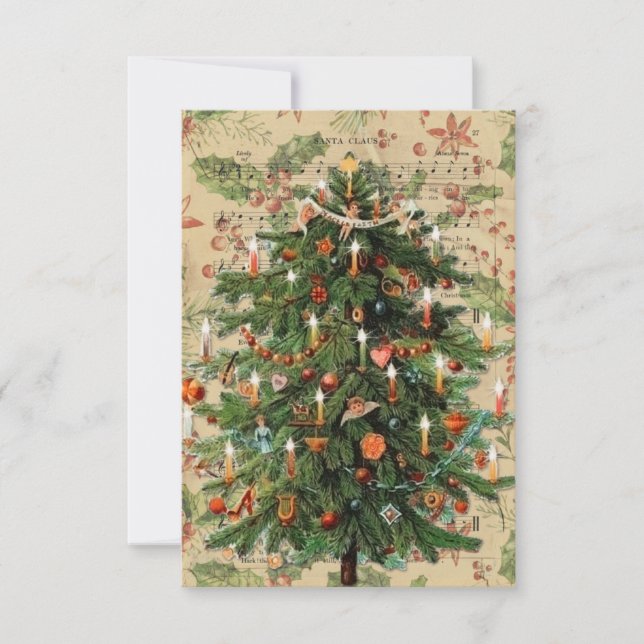 Carte de Noël vintage Arbre (Devant)