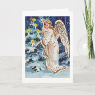 Carte de Noël Vintage avec Ange