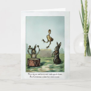 Carte de Noël vintage avec des animaux