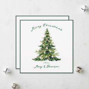 Carte de Noël vintage avec sapin vert