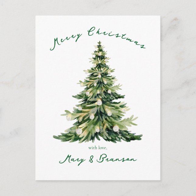 Carte de Noël vintage avec sapin vert      (Devant)