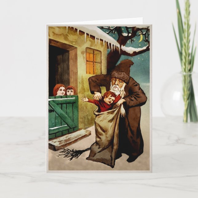 Carte de Noël vintage Belsnickel (Devant)