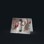 Carte de Noël vintage bonhomme de neige vierge<br><div class="desc">Carte vierge comportant une photographie originale des bonshommes de neige vintage de ma arrière-grand-mère.</div>