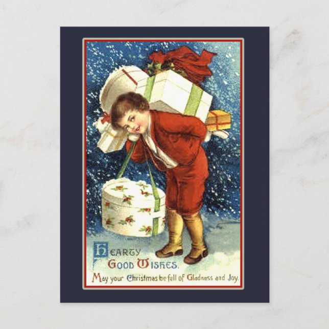 Carte de Noël Vintage Bonne Voix (Devant)