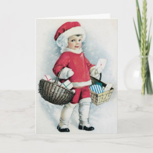 Carte de Noël Vintage - Carte adorable pour enfant