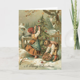 Carte de Noël Vintage - Carte très douce