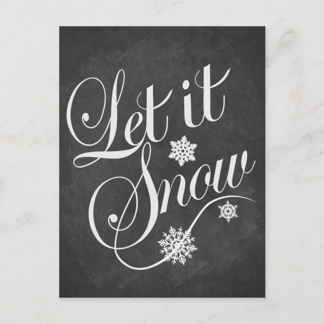 Carte de Noël vintage Chalkboard Let It Snow (Devant)