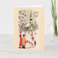 Carte de Noël vintage d'Afro-américain