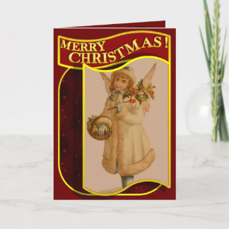 Carte de Noël vintage d'ange de Joyeux Noël