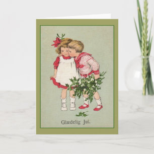 Carte de Noël vintage Danoise Glæ delig Jul