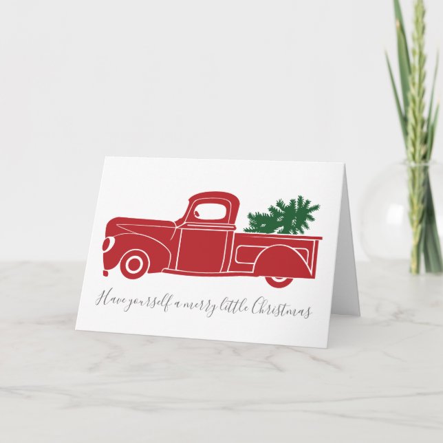 Carte de Noël vintage de camion (Devant)