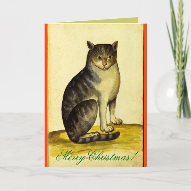 CARTE DE NOËL VINTAGE DE CAT (Devant)