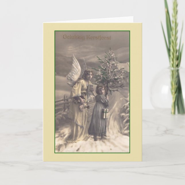 Carte de Noël vintage de Gelukkig Kerstfeest de (Devant)