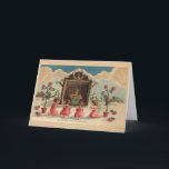 Carte de Noël vintage de Joyeux Noel de Français<br><div class="desc">Rétro/vintage carte de voeux française de Noël.  Beaux petits anges adorant le bébé Jésus dans la mangeoire !  Joyeux Noël !</div>