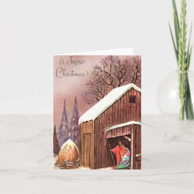 Carte de Noël vintage de la Nativité (Devant)
