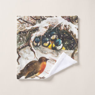 Carte de Noël vintage de l'ère victorienne, Oiseau