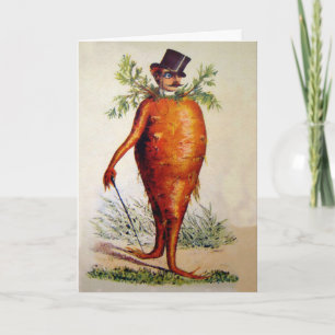 Carte de Noël Vintage de l'homme carotte de l'État