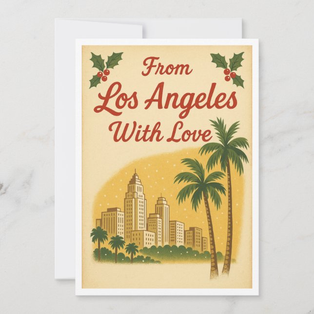 Carte de Noël vintage de Los Angeles  (Devant)
