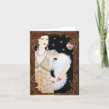 Carte de Noël vintage de Noël années 20 Flapper 