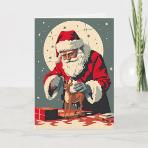 Carte de Noël vintage de Père Noël miniaturiste