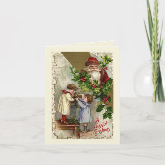 Carte de Noël vintage de Santa Claus joyeuse