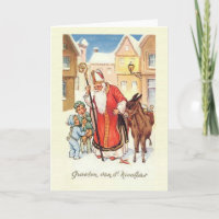 Carte de Noël vintage de St. Nicholas Nicolas
