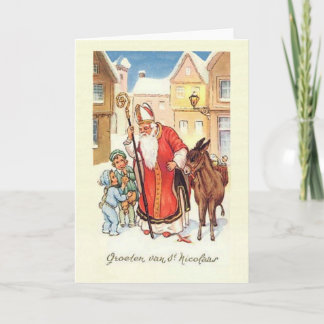 Carte de Noël vintage de St. Nicholas Nicolas