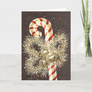 Carte de Noël vintage de sucre de canne
