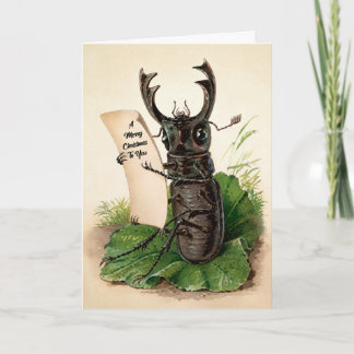 Carte de Noël vintage du cerf éléphant