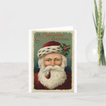 Carte de Noël vintage du Père Noël