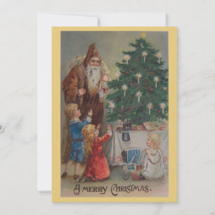Carte de Noël vintage du Père Noël