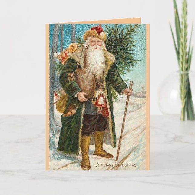 Carte de Noël vintage du Père Noël (Devant)