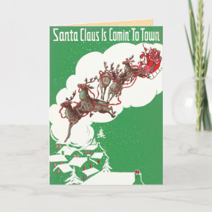 Carte de Noël vintage du Père Noël