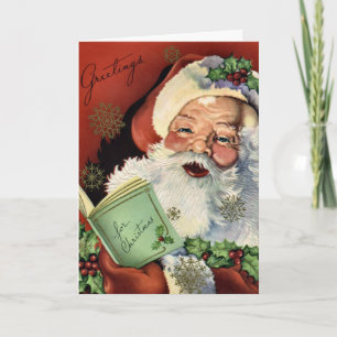 Carte de Noël Vintage du Père Noël KRW