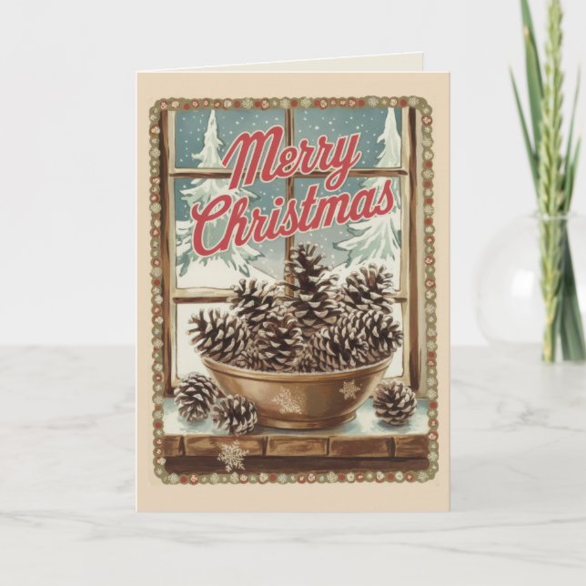 Carte de Noël vintage éditable Xmas (Devant)