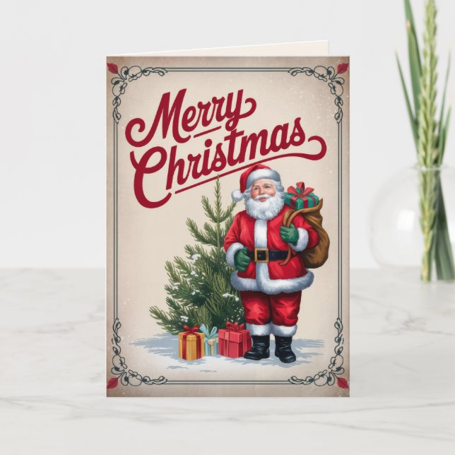 Carte de Noël vintage éditable Xmas (Devant)