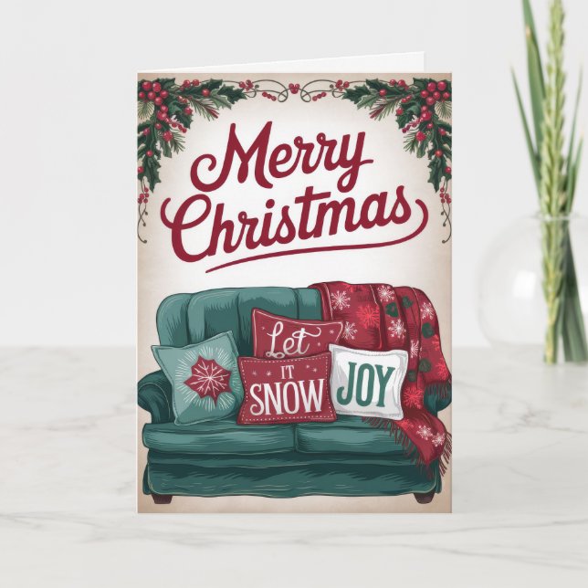 Carte de Noël vintage éditable Xmas (Devant)