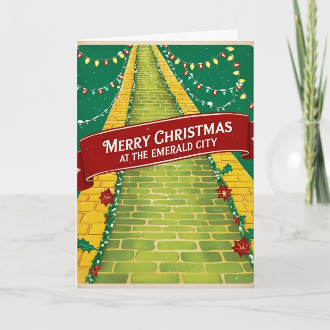 Carte de Noël Vintage Emerald City (Devant)