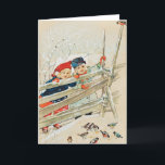 Carte de Noël Vintage | Enfants dans la neige<br><div class="desc">Carte de Noël victorienne vintage,  ne manquez pas de vous faire rire et sourire. Ces cartes de voeux de Noël de style victorien peuvent donner un charme de Noël du 19ème siècle et un style victorien antique à vos souhaits Holliday.</div>