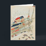 Carte de Noël Vintage | Enfants dans la neige<br><div class="desc">Carte de Noël victorienne vintage,  ne manquez pas de vous faire rire et sourire. Ces cartes de voeux de Noël de style victorien peuvent donner un charme de Noël du 19ème siècle et un style victorien antique à vos souhaits Holliday.</div>