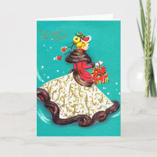 Carte de Noël Vintage - Gibson Girl