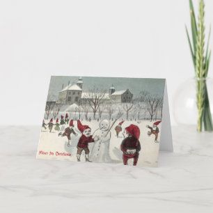 Carte de Noël Vintage   Glæ delig Jul Norvège