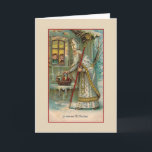 Carte de Noël vintage Hollandaise St Nicolas<br><div class="desc">Carte de voeux Retro / Vintage néerlandais de Noël. Des enfants regardent par la fenêtre à l'arrivée de Saint Nicolas ! Groeten van St. Nicolas ! Salutations de Saint Nicolas !</div>