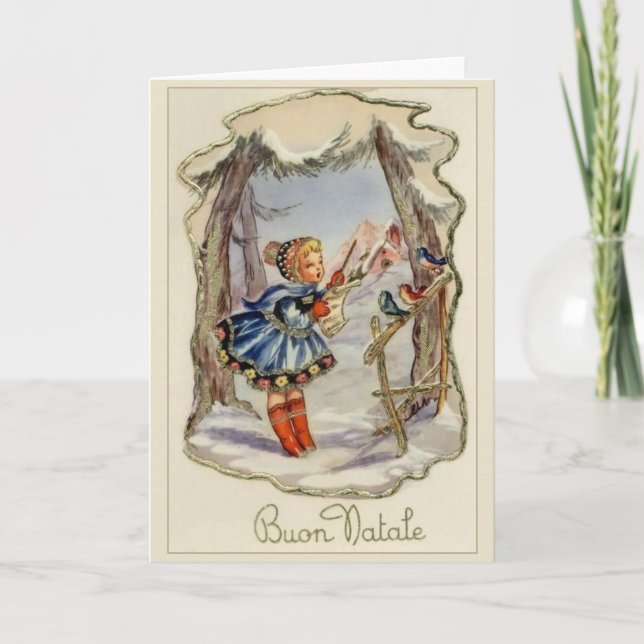 Carte de Noël vintage italienne Buon Natale (Devant)