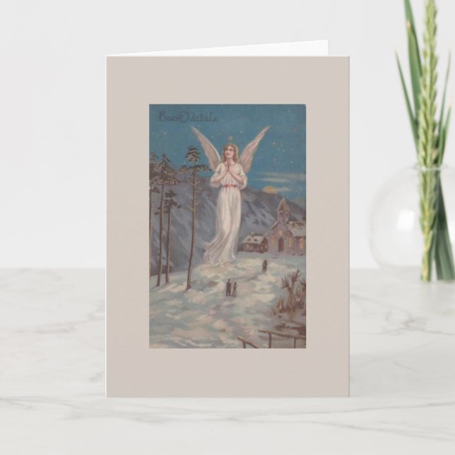 Carte de Noël vintage italienne Buon Natale Angel (Devant)