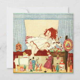 Carte de Noël Vintage   Jouets du matin de Noël