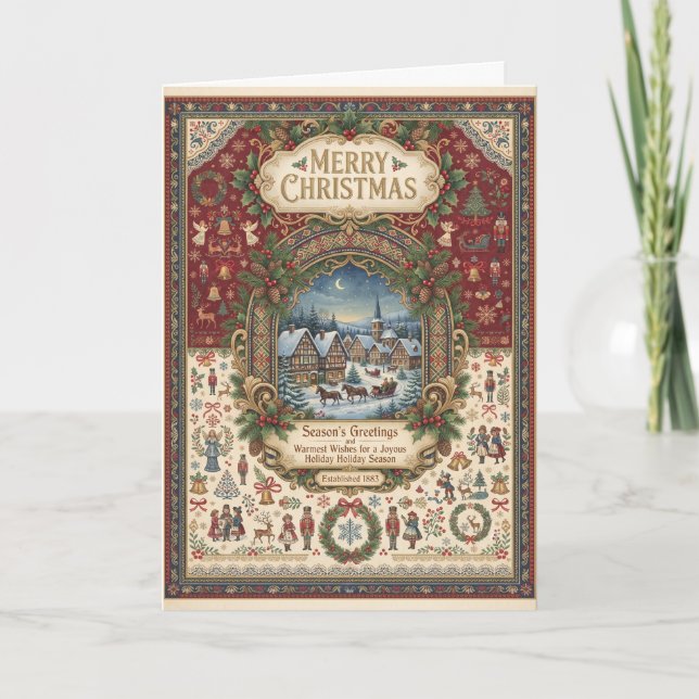 Carte de Noël vintage joyeuse (Devant)